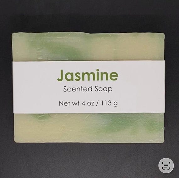 Jasmine Scented Cold Process Soap, 4 oz / 113 g bar