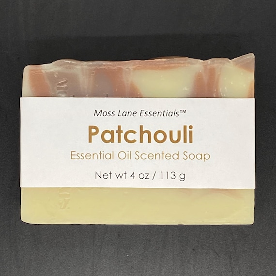 Patchouli Essential Oil Scented Cold Process Soap with Shea Butter, 4 oz / 113 g bar
