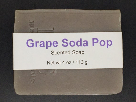 Grape Soda Pop Scented Cold Process Soap for Kids with Shea Butter, 4 oz / 113 g bar