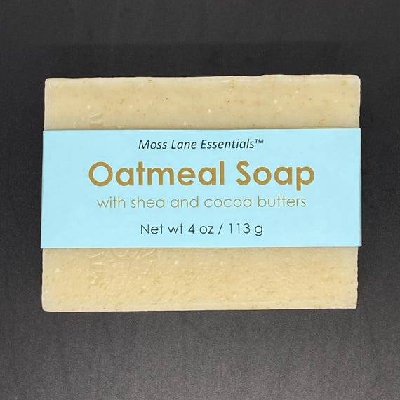 Oatmeal Soap--Unscented Cold Process Soap with Shea and Cocoa Butters, 4 oz / 113 g bar