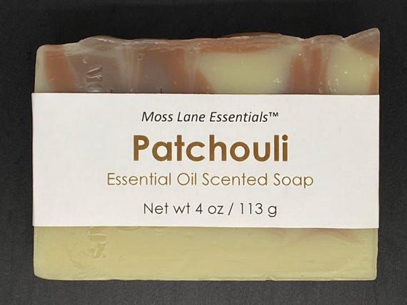 Patchouli Essential Oil Scented Cold Process Soap with Shea Butter, 4 oz / 113 g bar