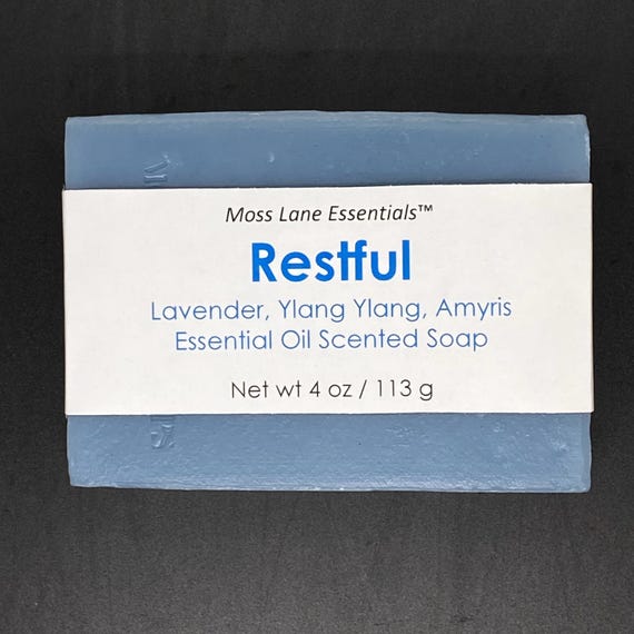 Restful--Lavender, Amyris, Ylang Ylang Scented Cold Process Soap, 4 oz / 113 g bar