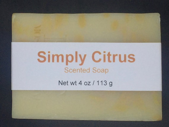 Simply Citrus Scented Cold Process Soap with Shea Butter, 4 oz / 113 g bar