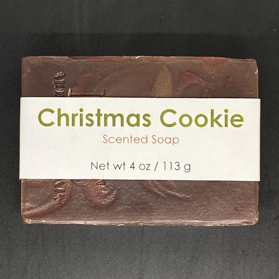 Christmas Cookie Scented Cold Process Soap with Shea Butter, 4 oz / 113 g bar