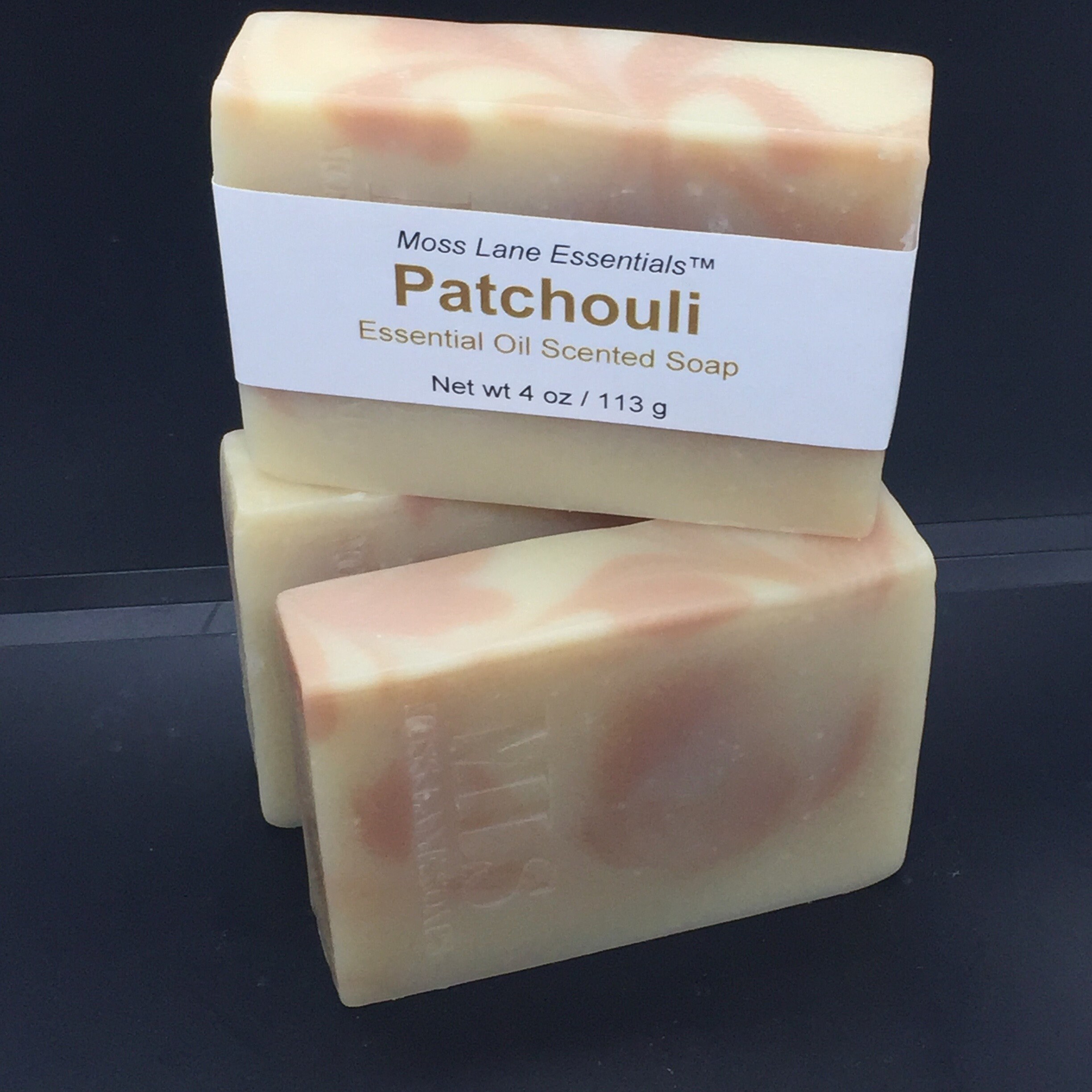 Patchouli Essential Oil Scented Cold Process Soap with Shea Butter, 4 oz / 113 g bar