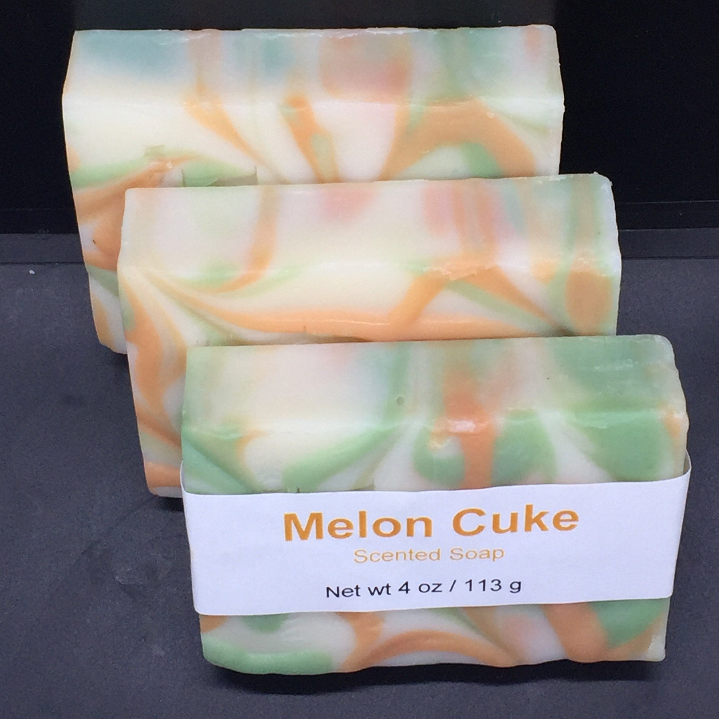 Melon and Cucumber Scented Cold Process Soap with Shea Butter, 4 oz