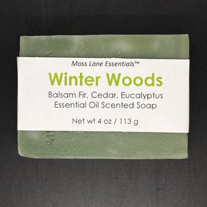 Winter Woods--Balsam Fir, Cedar Wood, Eucalyptus Scented Cold Process Soap, 4 oz / 113 g bar