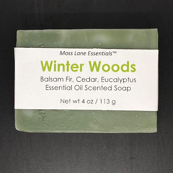 Winter Woods--Balsam Fir, Cedar Wood, Eucalyptus Scented Cold Process Soap, 4 oz / 113 g bar