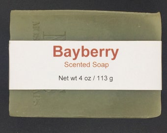 Bayberry Scented Cold Process Soap with Shea Butter, 4 oz / 113 g bar