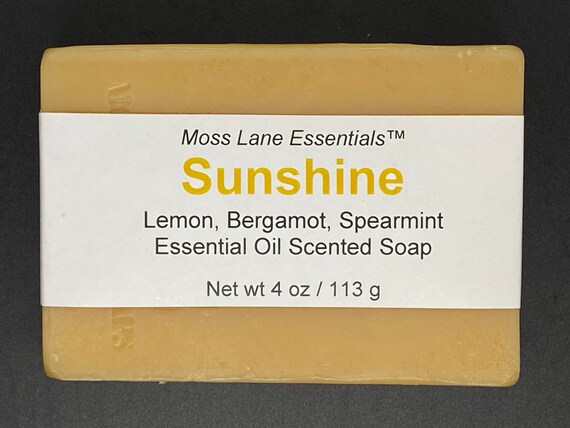 Sunshine Essential Oil Scented Cold Process Soap with Shea Butter, 4 oz / 113 g bar