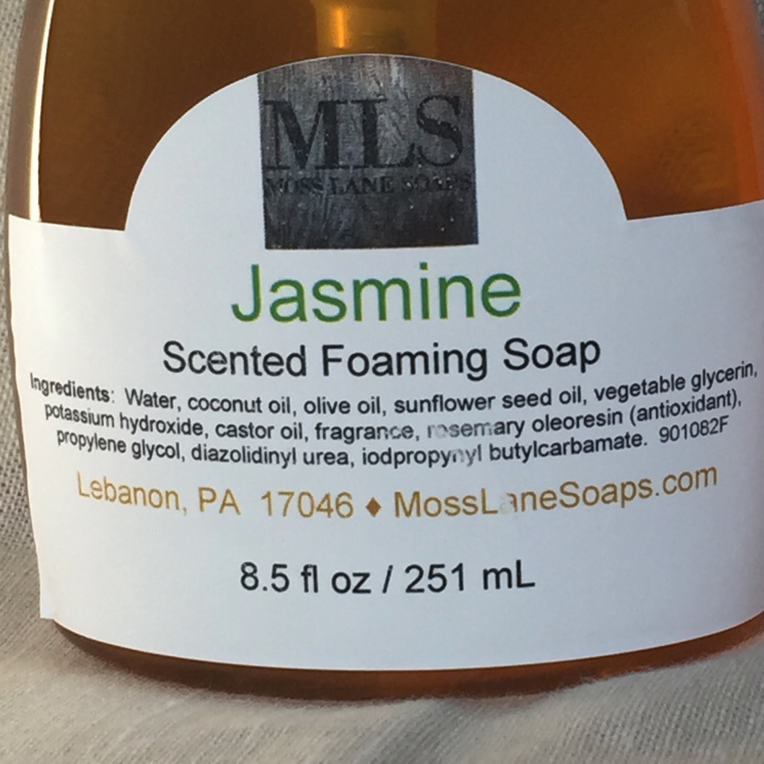 Jasmine Scented Liquid Foaming Soap, 8.5 fl oz Bottle with Foamer Top
