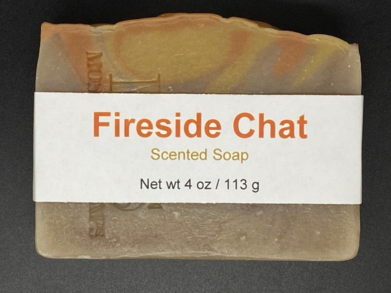 Fireside Chat--Whiskey and Campfire Scented Cold Process Soap with Shea Butter, 4 oz / 113 g bar