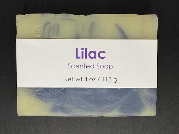 Lilac Scented Cold Process Soap with Shea Butter, 4 oz / 113 g bar