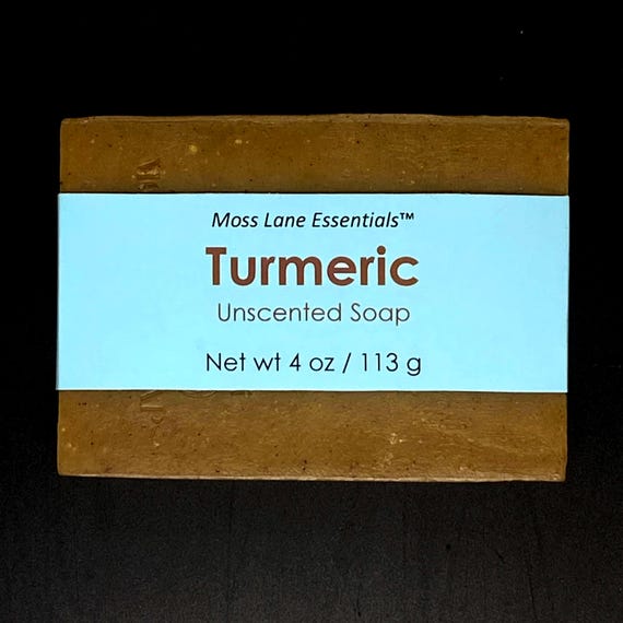 Turmeric Unscented Cold Process Soap with Shea Butter, 4 oz / 113 g bar