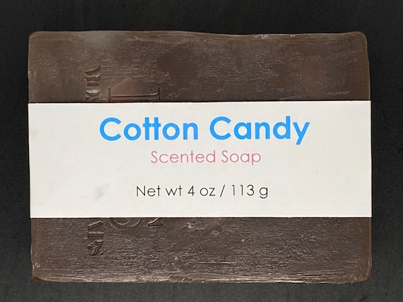 Cotton Candy Scented Cold Process Soap with Shea Butter, 4 oz / 113 g bar