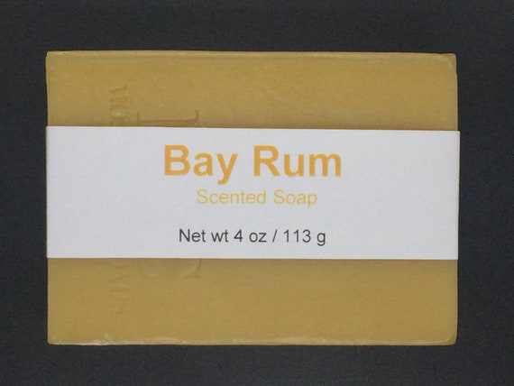 Bay Rum Scented Cold Process Soap for Men with Shea Butter, 4 oz / 113 g bar