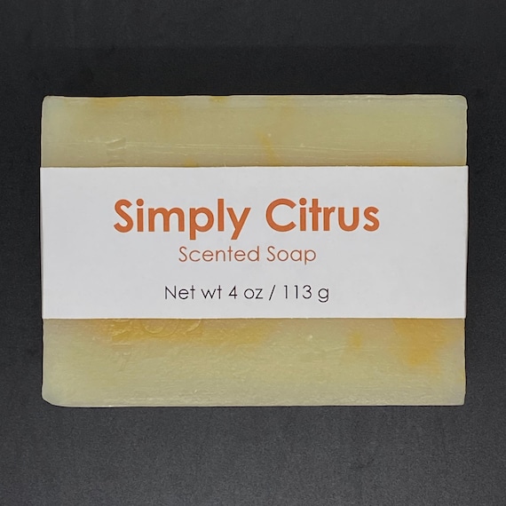 Simply Citrus Scented Cold Process Soap, 4 oz / 113 g bar
