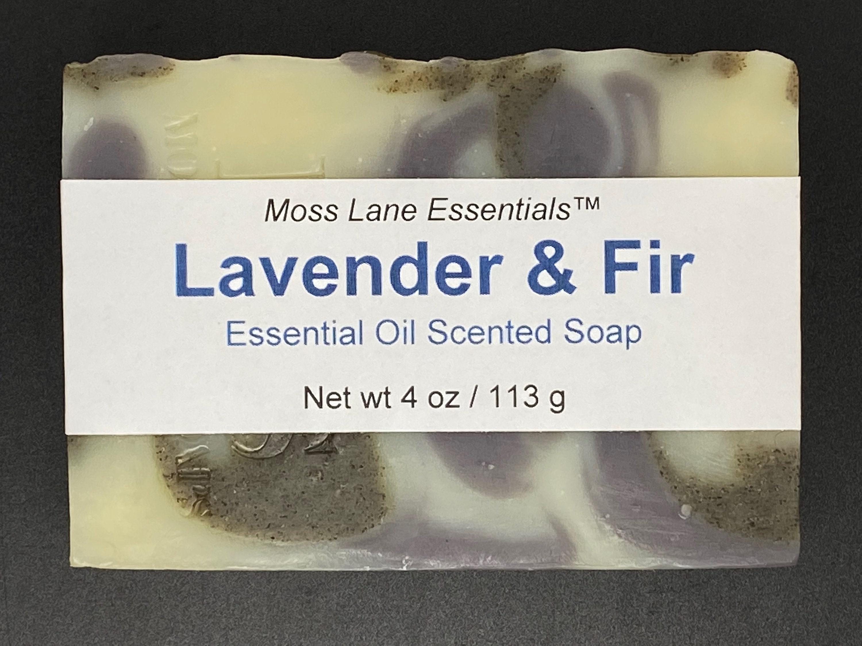 Lavender and Balsam Fir Essential Oil Scented Cold Process Soap with Shea Butter, 4 oz / 113 g bar