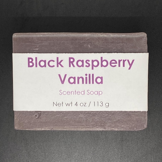Black Raspberry Vanilla Scented Cold Process Soap, 4 oz / 113 g bar