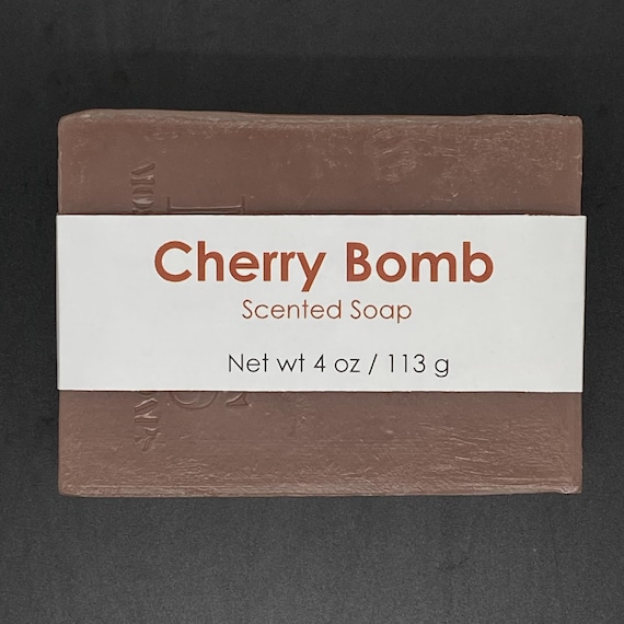 Cherry Bomb Scented Cold Process Soap, 4 oz / 113 g bar