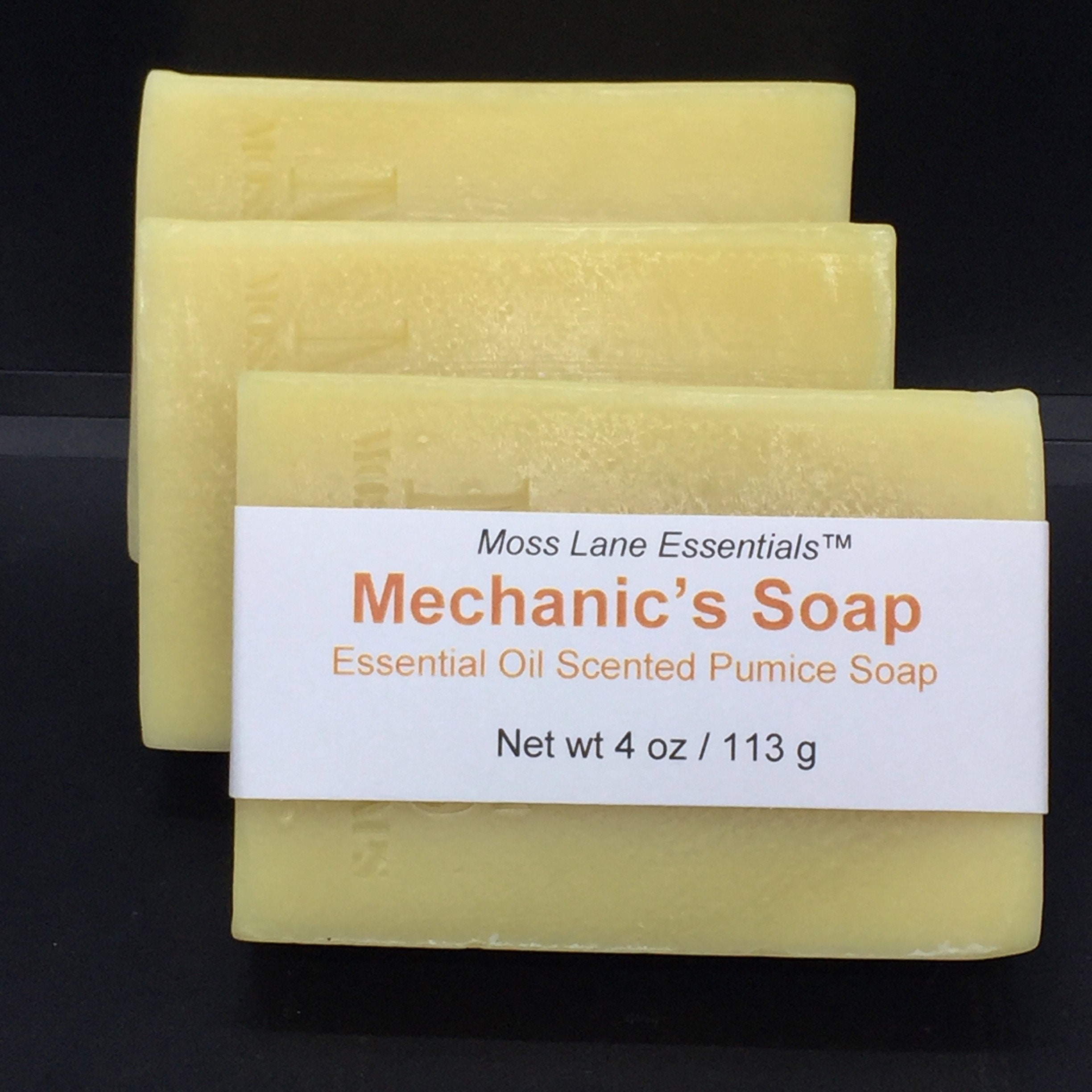 Mechanic's Cold Process Soap with Pumice and Orange Essential Oil, 4 oz /  113 g bar