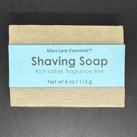 Shaving Soap--Unscented Cold Process Soap with Bentonite Clay and Oatmeal, 4 oz / 113 g bar
