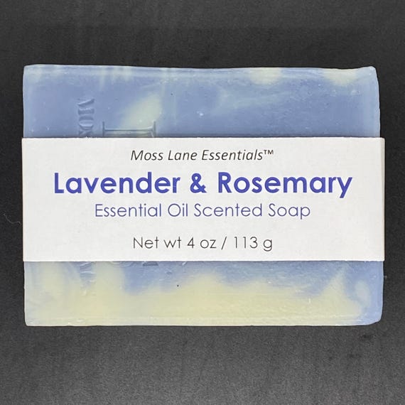 Lavender and Rosemary Scented Cold Process Soap, 4 oz / 113 g bar