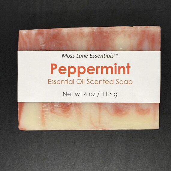 Peppermint Scented Cold Process Soap, 4 oz / 113 g bar