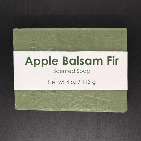Apple Balsam Fir Scented Cold Process Soap, 4 oz / 113 g bar