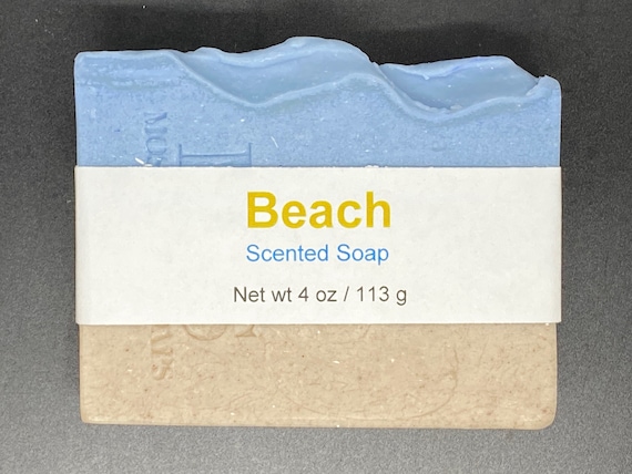 Beach Scented Cold Process Soap with Shea Butter, 4 oz / 113 g bar