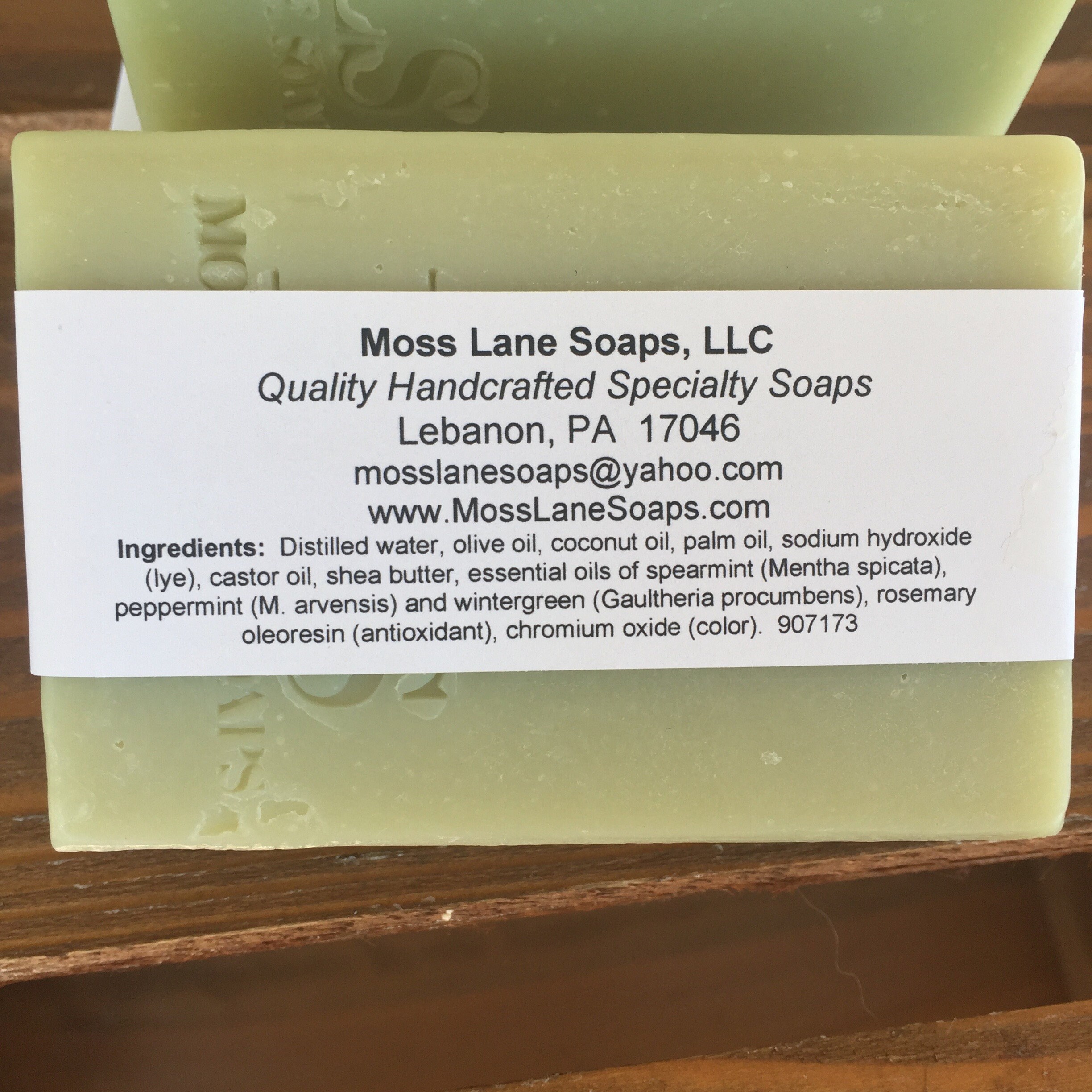 Triple Mint Essential Oil Scented Cold Process Soap with Shea Butter