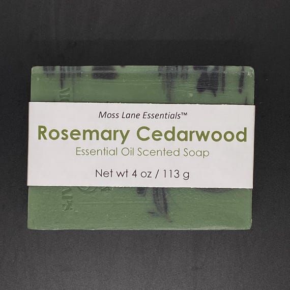 Rosemary and Cedarwood Scented Cold Process Soap, 4 oz / 113 g bar