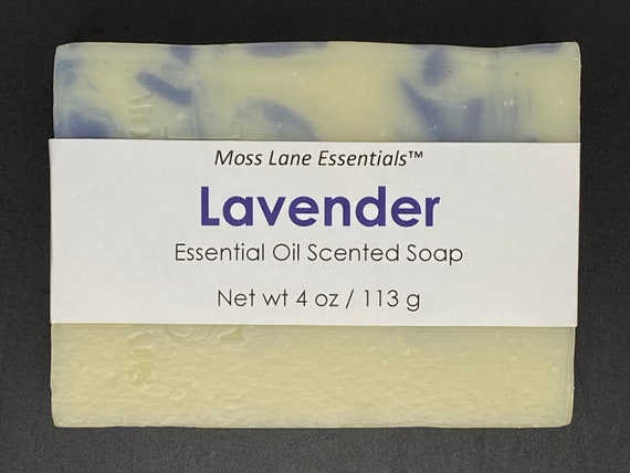 Lavender Essential Oil Scented Cold Process Soap with Shea Butter, 4 oz / 113 g bar