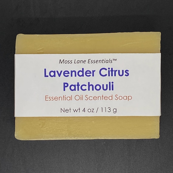 Lavender Citrus Patchouli Scented Cold Process Soap, 4 oz / 113 g bar