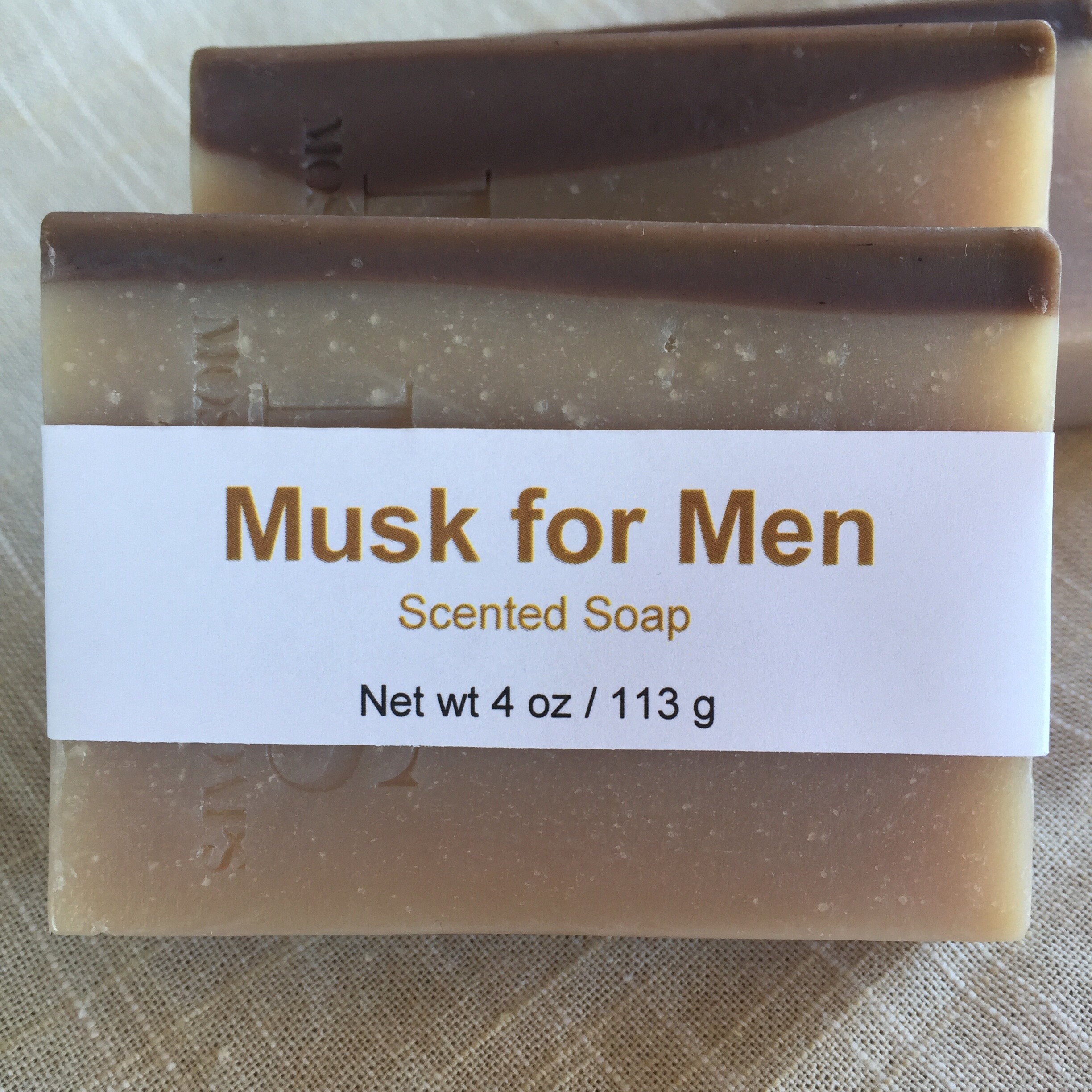 Musk for Men Scented Cold Process Soap with Shea Butter, 4 oz / 113 g bar