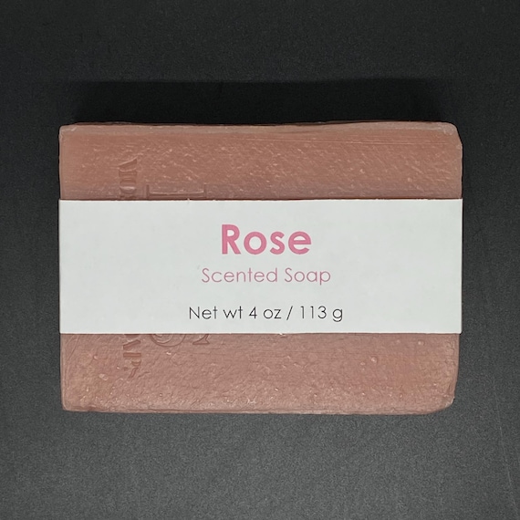 Rose Scented Cold Process Bar Soap, 4 oz / 113 g bar