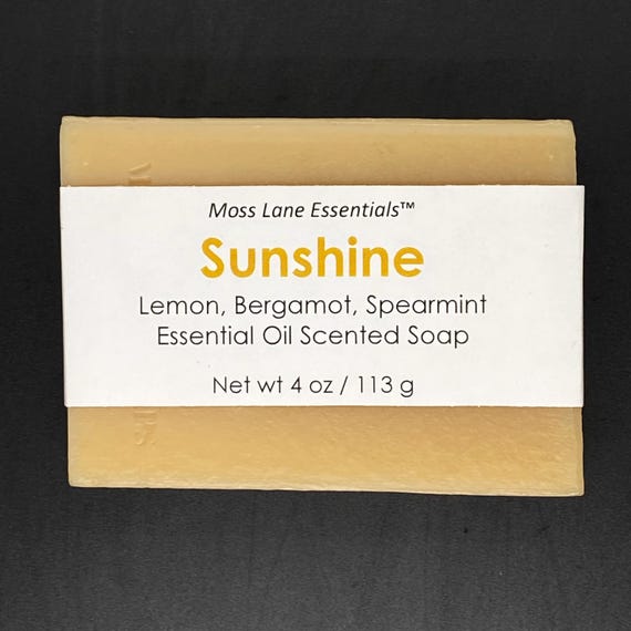 Sunshine--Citrus Mint Scented Cold Process Soap, 4 oz / 113 g bar