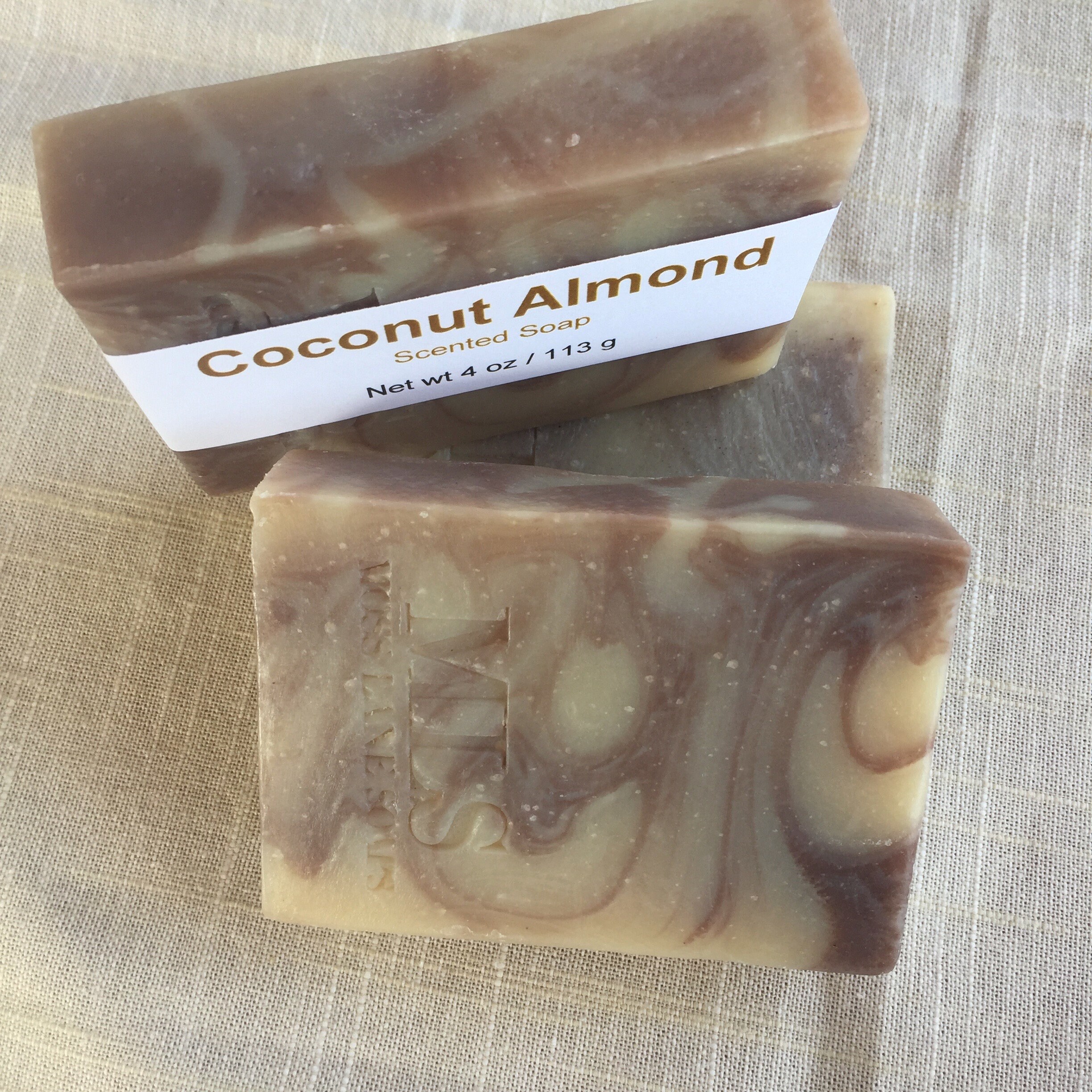Coconut Almond Scented Cold Process Soap with Shea Butter