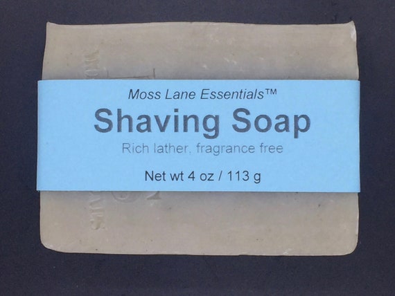 Shaving Soap--Unscented Cold Process Soap with Bentonite Clay and Oatmeal, 4 oz / 113 g bar