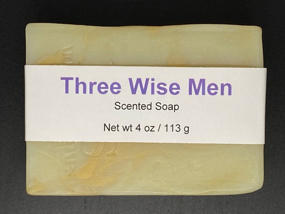 Three Wise Men—Frankincense and Myrrh Scented Cold Process Soap with Shea Butter, 4 oz / 113 g bar