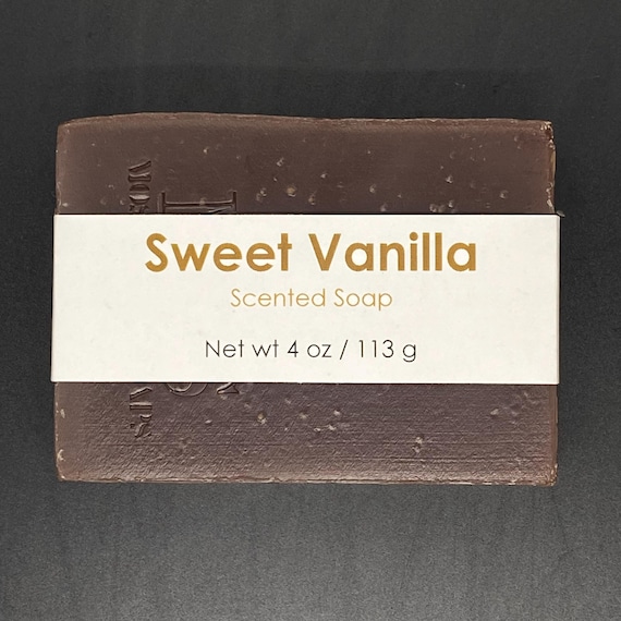Sweet Vanilla Scented Cold Process Soap, 4 oz / 113 g bar