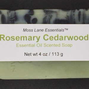 Rosemary and Cedarwood Essential Oil Scented Cold Process Soap with Shea Butter