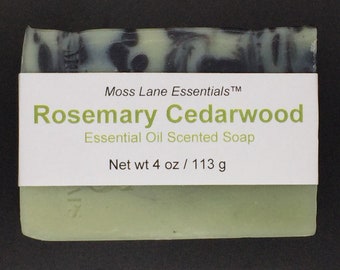 Rosemary and Cedarwood Essential Oil Scented Cold Process Soap with Shea Butter