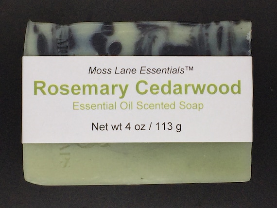 Rosemary and Cedarwood Essential Oil Scented Cold Process Soap with Shea Butter