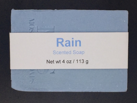 Rain Scented Cold Process Soap with Shea Butter, 4 oz / 113 g bar