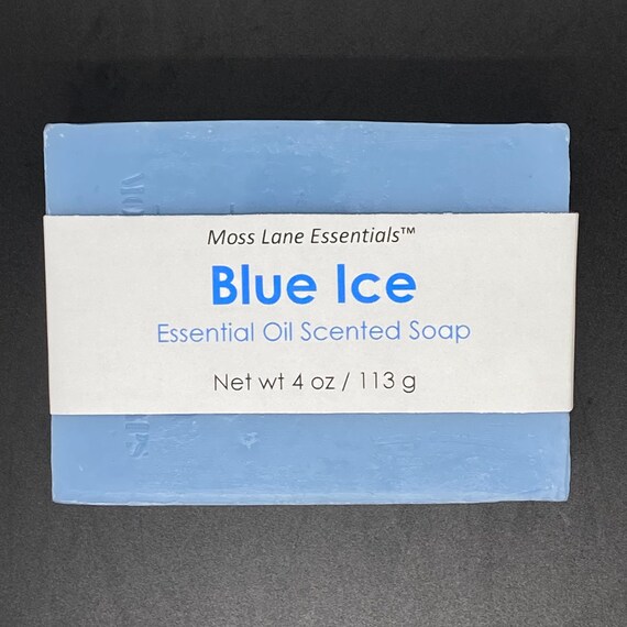 Blue Ice--Peppermint & Eucalyptus Scented Cold Process Soap, 4 oz / 113 g bar