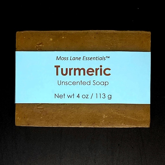 Turmeric Unscented Cold Process Soap, 4 oz / 113 g bar