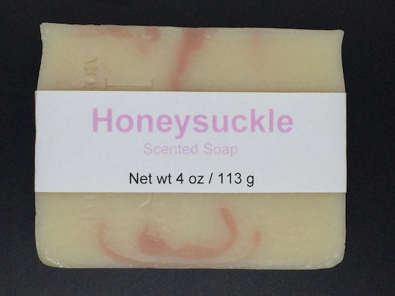 Honeysuckle Scented Cold Process Soap with Shea Butter, 4 oz / 113 g bar