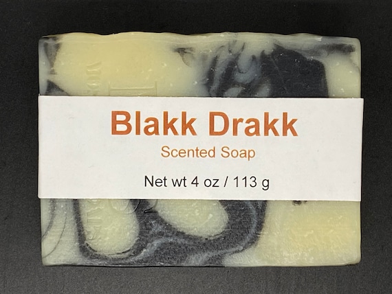 Blakk Drakk Scented Cold Process Soap with Shea Butter for Men, 4 oz / 113 g bar