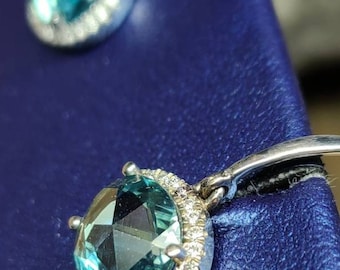 Blue Zircon dangle earing.